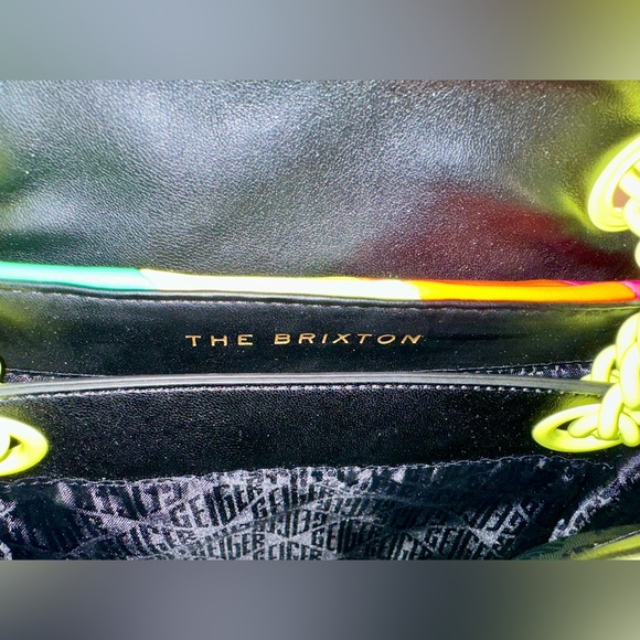 Kurt Geiger Brixton Neon Rainbow Striped Shoulder Bag. NWOT - Picture 8 of 11